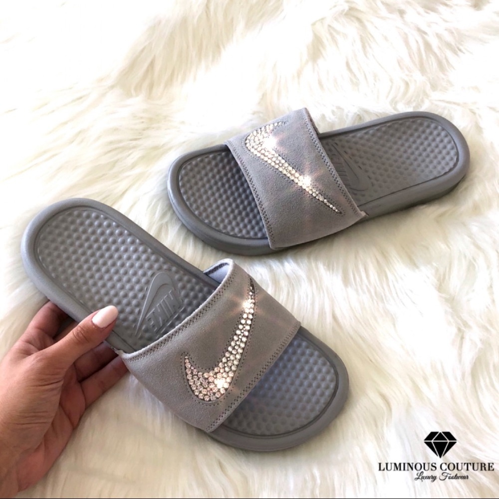 Swarovski® Nike Benassi JDI Leather Sandal Slide
